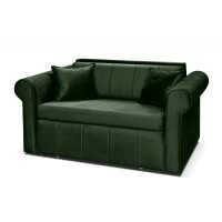 Sofa velvet glamour z dodatkowymi poduszkami butelkowa zieleń LAVIO