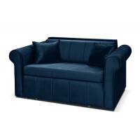 Sofa velvet glamour z dodatkowymi poduszkami granatowa LAVIO