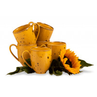 Zestaw dużych kubków polska porcelana dla 6 osób Cottage Yellow ALUMINA