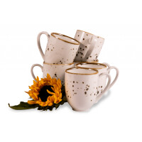 Zestaw dużych kubków polska porcelana dla 6 osób Cottage Cream ALUMINA
