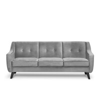 Skandynawska sofa 3 osobowa welur jasny szary TERSO