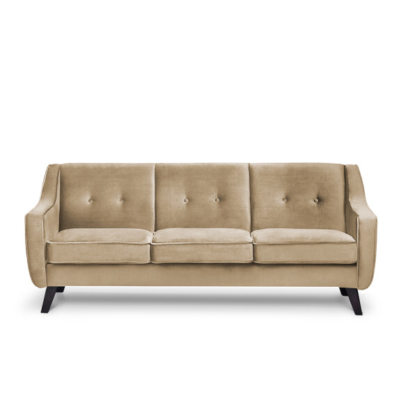 Skandynawska sofa 3 osobowa welur beżowa TERSO