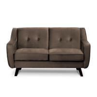 Skandynawska sofa 2 osobowa welur brązowa TERSO