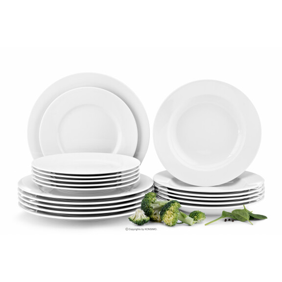 Serwis obiadowy porcelana dla 6 osób 18 biały MUSCARI