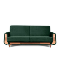 Zielona sofa rozkładana welur GUSTAVO