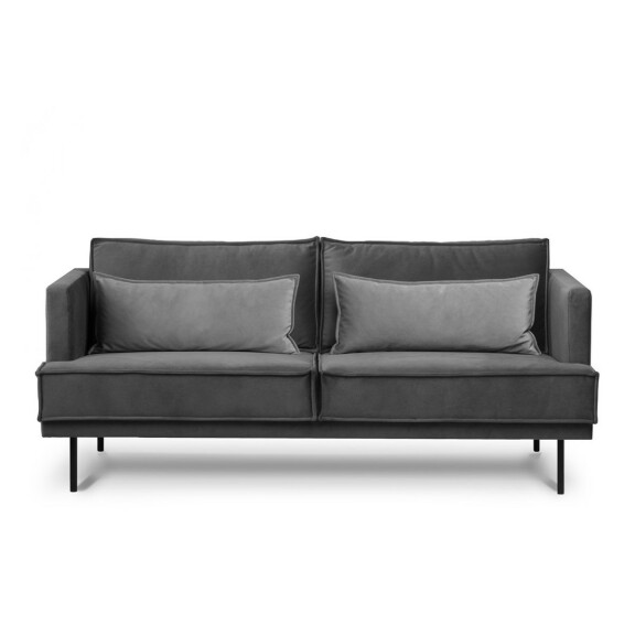 Sofa 3 osobowa do salonu z poduszkami szara GANZO