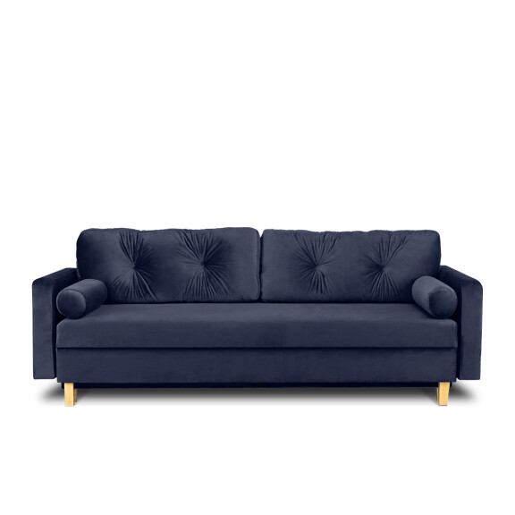 Granatowa sofa 3 osobowa rozkładana ERISO