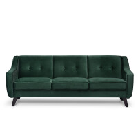 Skandynawska sofa 3 osobowa welur butelkowa zieleń TERSO