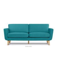 Turkusowa skandynawska sofa 3 osobowa TAGIO