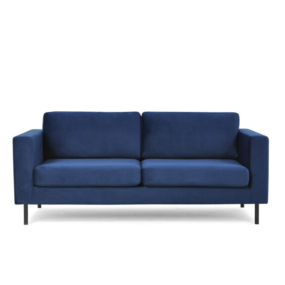 Welurowa sofa 200 cm na metalowych nóżkach granatowa TOZZI
