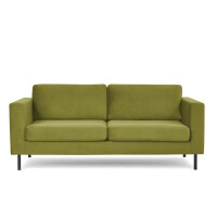 Welurowa sofa 200 cm na metalowych nóżkach oliwkowa TOZZI
