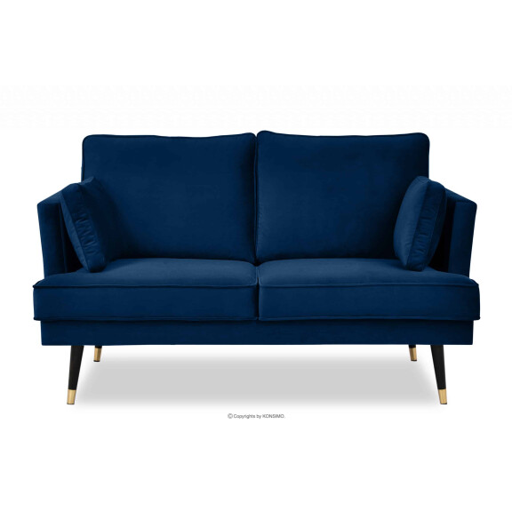 Sofa dwuosobowa welurowa glamour granatowa FALCO