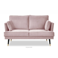 Sofa dwuosobowa welurowa glamour różowa FALCO