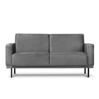 Prosta sofa dwuosobowa na metalowych nóżkach szara BARO