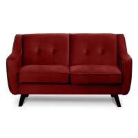 Skandynawska sofa 2 osobowa welur czerwona TERSO