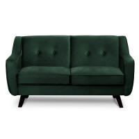 Skandynawska sofa 2 osobowa welur butelkowa zieleń TERSO
