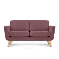 Różowa skandynawska sofa 2 osobowa TAGIO