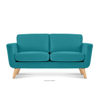 Turkusowa skandynawska sofa 2 osobowa TAGIO