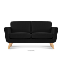 Czarna skandynawska sofa 2 osobowa TAGIO