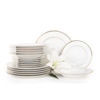 Serwis obiadowy polska porcelana 6 os. 18 elementów biały /złoty wzór NEW HOLLIS GOLD