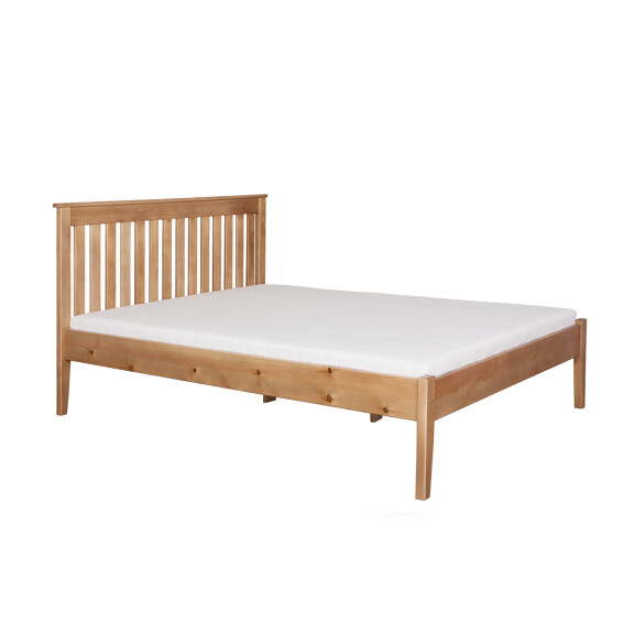 Drewniana rama łóżka podwójna 180 x 200 dąb LUINO