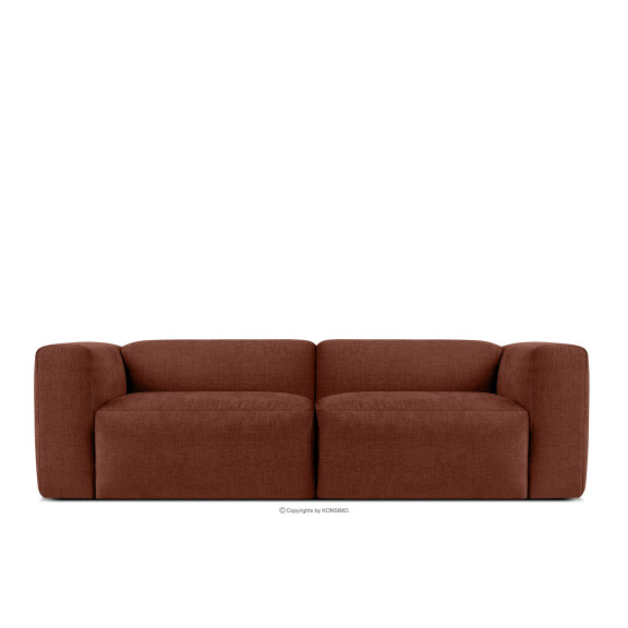 Sofa chmurka do salonu tkanina pleciona pomarańczowa BUFFO