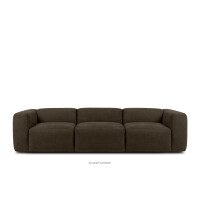 Sofa 3 boho modułowa w tkaninie plecionej brązowa BUFFO