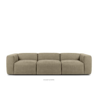 Sofa 3 boho modułowa w tkaninie plecionej piaskowa BUFFO