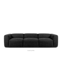 Sofa 3 boho modułowa w tkaninie plecionej grafitowa BUFFO