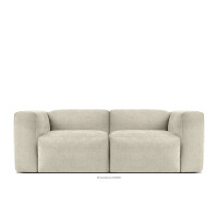 Sofa boho modułowa dwuosobowa w tkaninie plecionej ecru BUFFO
