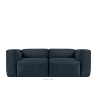 Sofa boho modułowa dwuosobowa w tkaninie plecionej ciemny niebieski BUFFO