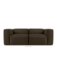 Sofa boho modułowa dwuosobowa w tkaninie plecionej brązowa BUFFO