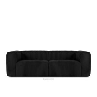 Duża czarna sofa w tkaninie sztruks FEROX