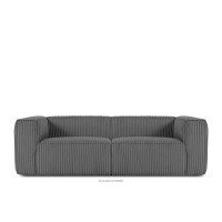 Duża ciemnoszara sofa w tkaninie sztruks FEROX