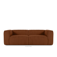 Duża ruda sofa w tkaninie sztruks FEROX
