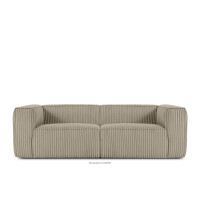 Duża bezowa sofa w tkaninie sztruks FEROX