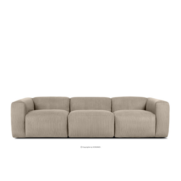 Sofa 3 modułowa w tkaninie sztruks beżowa BUFFO