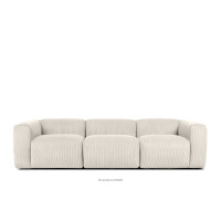 Sofa 3 modułowa w tkaninie sztruks kremowa BUFFO