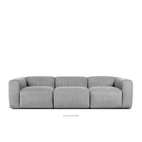 Sofa 3 modułowa w tkaninie sztruks jasny szary BUFFO