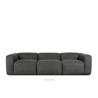 Sofa 3 modułowa w tkaninie sztruks szara BUFFO