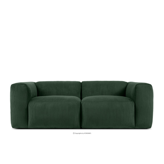Sofa modułowa dwuosobowa w tkaninie sztruks ciemny zielona BUFFO