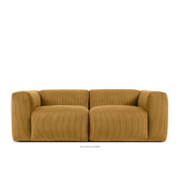 Sofa modułowa dwuosobowa w tkaninie sztruks żółta BUFFO