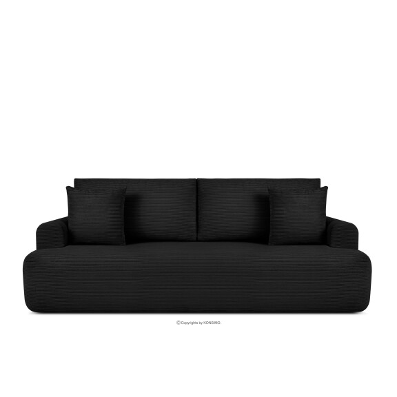 Sofa trzyosobowa rozkładana w sztruksie antracytowy ELPHO