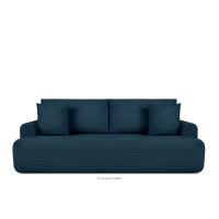 Sofa trzyosobowa rozkładana w sztruksie ciemny niebieski ELPHO