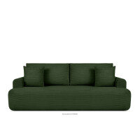 Sofa trzyosobowa rozkładana w sztruksie zielony ELPHO