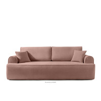 Sofa shaggy trzyosobowa rozkładana różowy MESSO