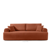 Sofa shaggy trzyosobowa rozkładana rudy MESSO