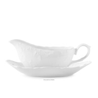 Sosjerka ze spodkiem z porcelany biały ROCOCO MARIA