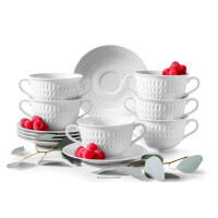 Bulionówka ze spodkiem z porcelany biały 6 szt. SOFIA