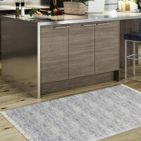 Antypoślizgowy dywan nowoczesny do kuchni - Blanka 03 - do prania w pralce - szary
